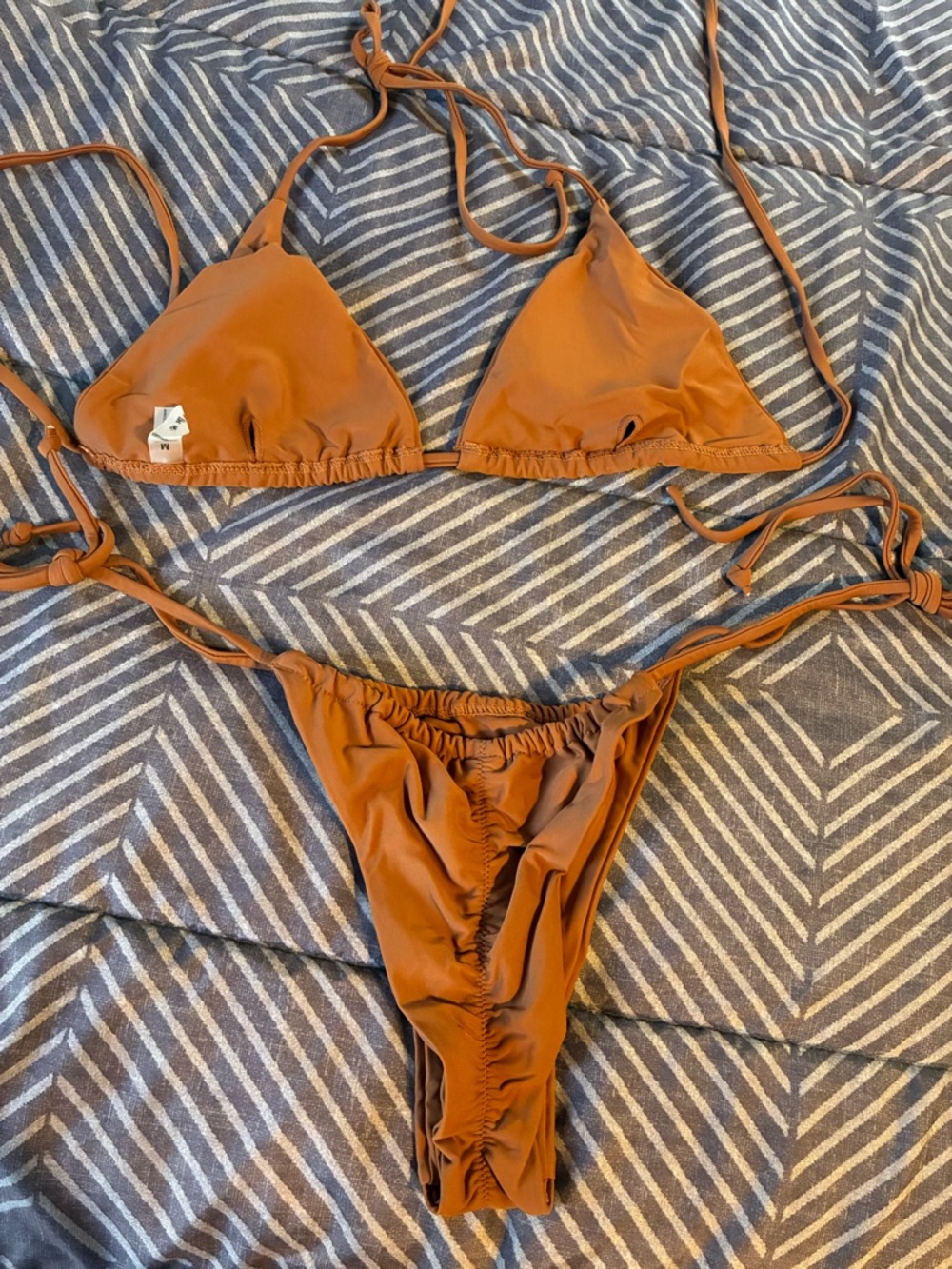 Rust Orange Triangle String Bikini Set - Picture 2 of 7